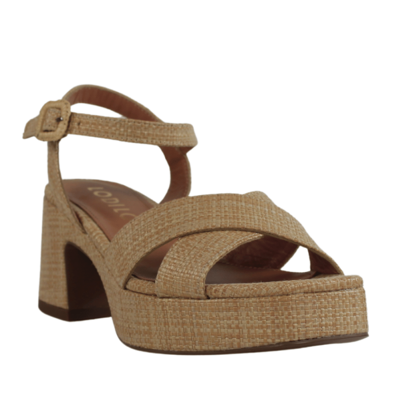 Lodilove sandalias de plataforma en rafia.25vl5-ap