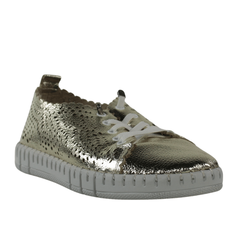 Manlisa zapatos dorados piel blanda.520