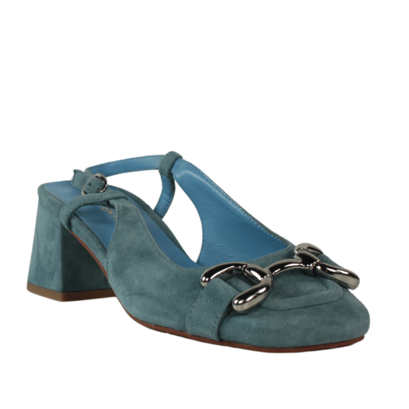 Alma en pena zapatos azules destalonados.25vr6-9