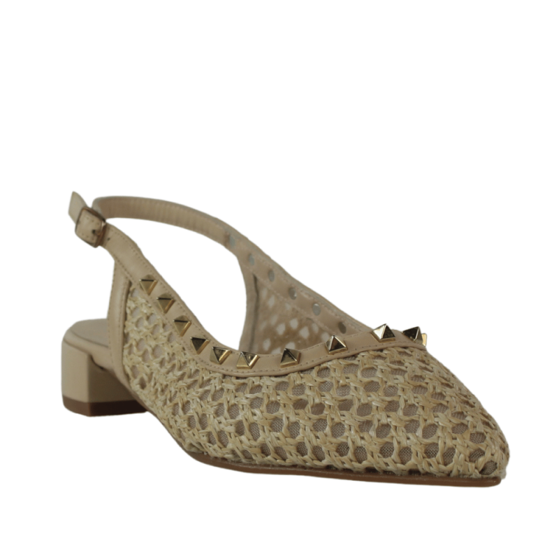 Zapatos rafia destalonados tacón bajo.25vca8-26