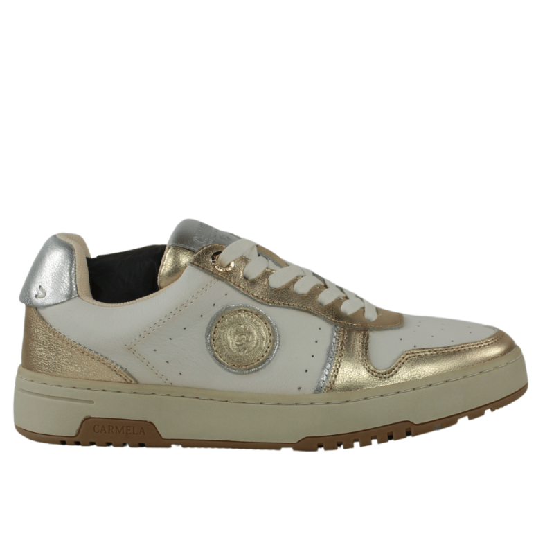 Carmela zapatillas blancas y doradas talla 37 . 25vcd3-ap