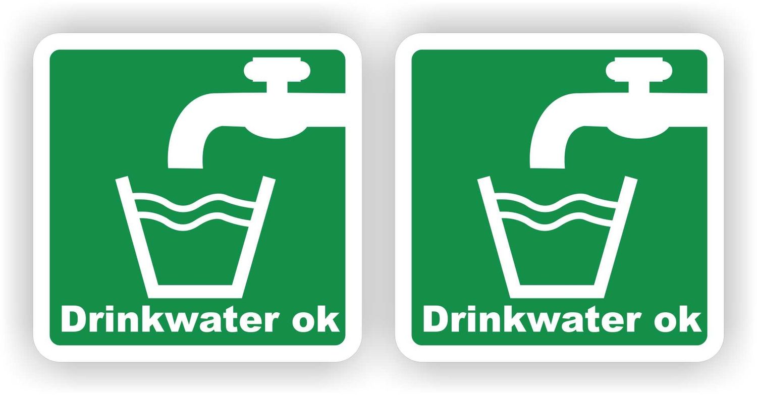 Drinkwater betrouwbaar set 2 stickers