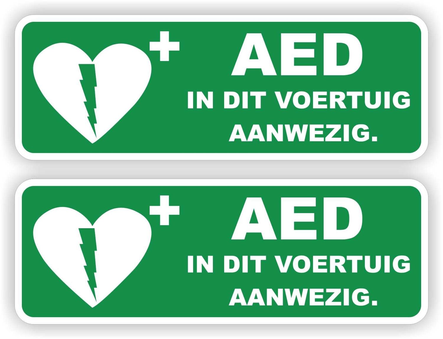 AED in dit voertuig aanwezig sticker set