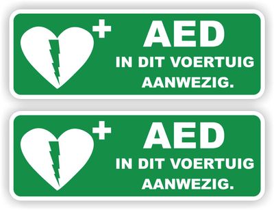 AED in dit voertuig aanwezig sticker set