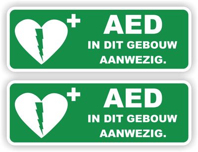 AED in dit Gebouw aanwezig sticker set
