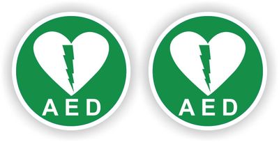 in geval van nood snel een AED kan vinden, is het belangrijk om de locatie van de AED duidelijk aan te duiden. De AED aanwezig sticker set van JERMA is hiervoor de perfecte oplossing.
