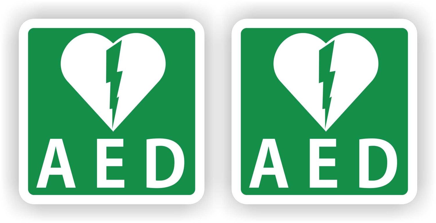  stickers zijn voorzien van een duidelijk herkenbaar pictogram en de tekst &quot;AED aanwezig&quot;. De stickers zijn geschikt voor binnen en buitengebruik 