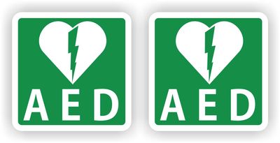  stickers zijn voorzien van een duidelijk herkenbaar pictogram en de tekst &quot;AED aanwezig&quot;. De stickers zijn geschikt voor binnen en buitengebruik 