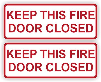 Keep fire door closed sticker set 2 stuks