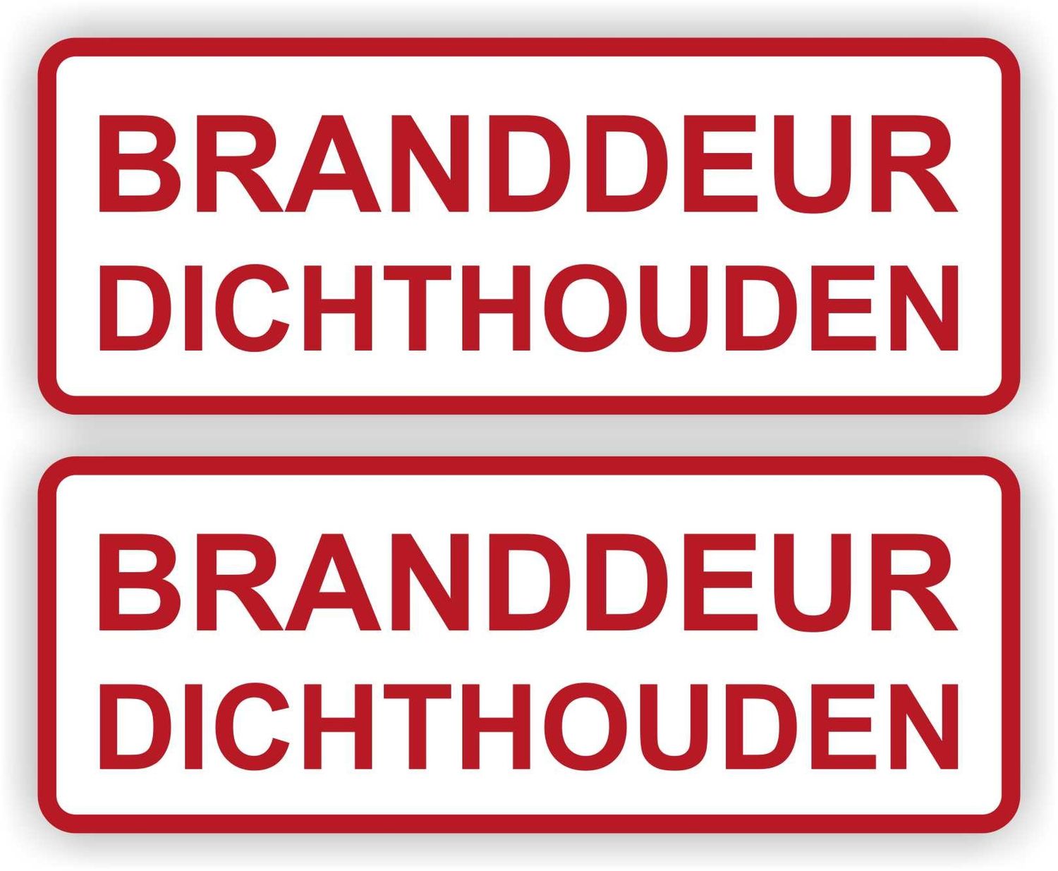 Branddeur dichthouden stickers set 2 stuks.