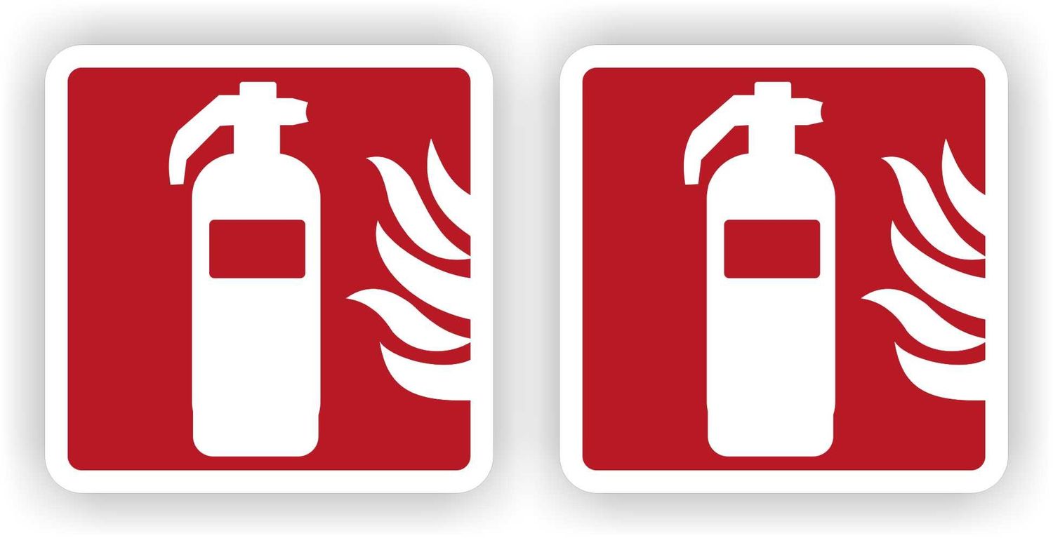 Brandblus apparaat stickers set 2 stuks.