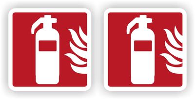 Brandblus apparaat stickers set 2 stuks.