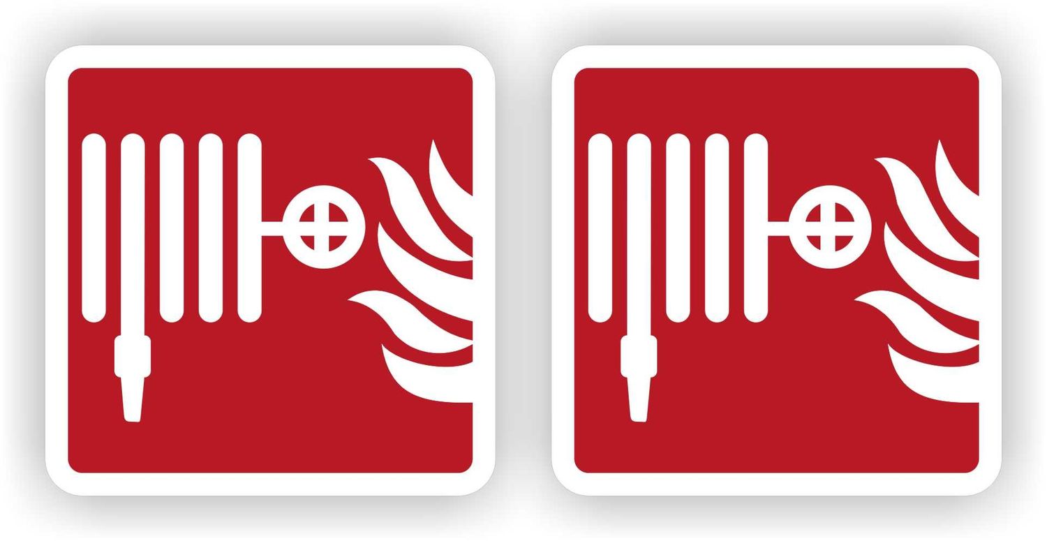 Brandhaspel pictogram sticker set 2 stuks