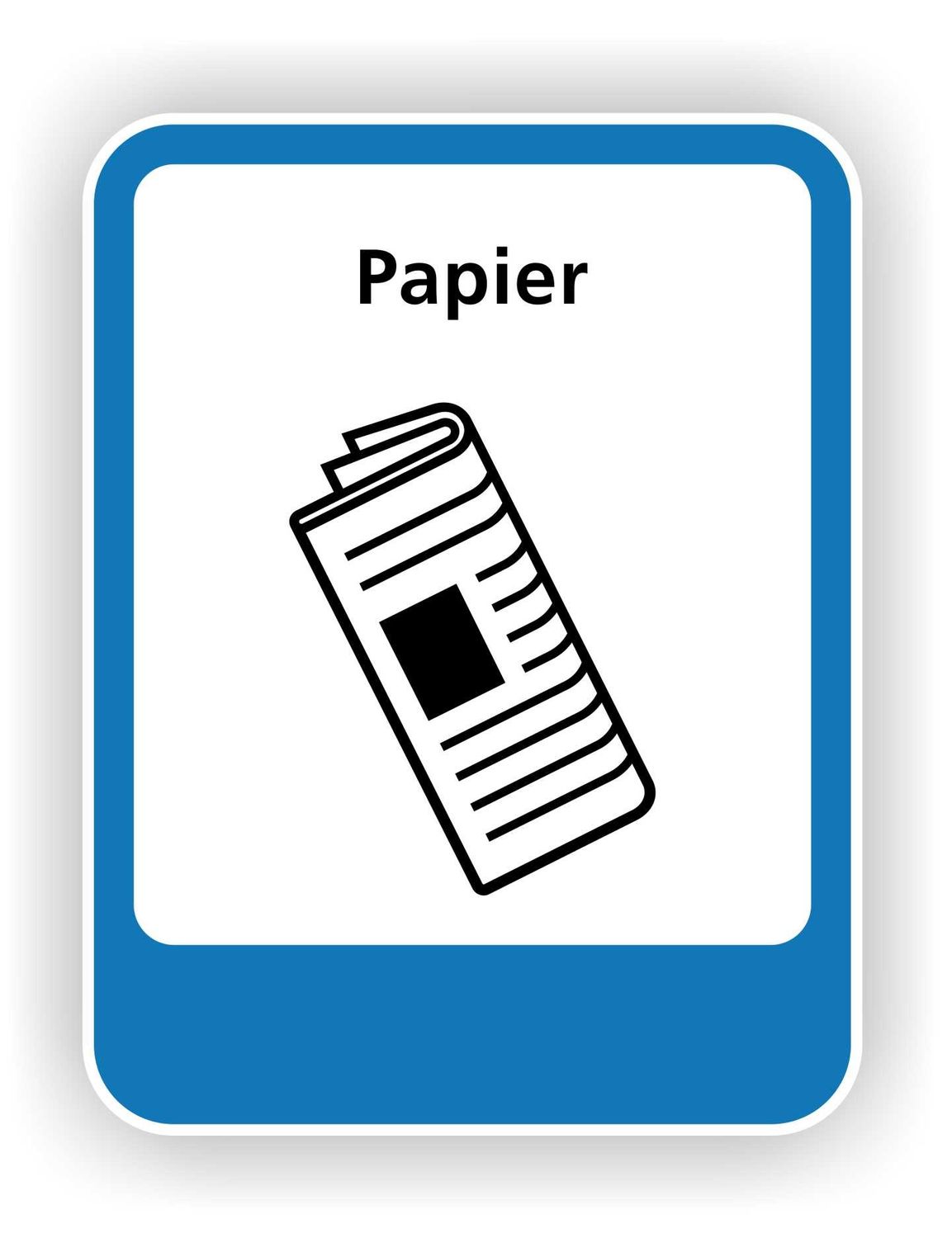 Papier recycling pictogram sticker