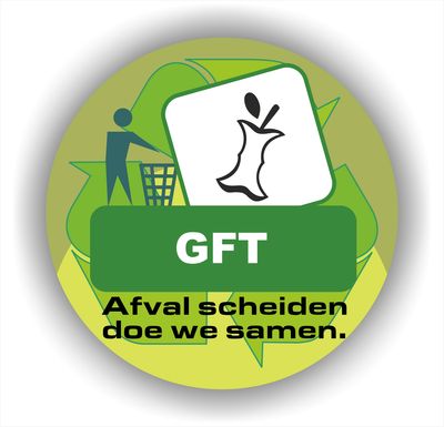 GFT Afvalbak Recycling Symbool Sticker