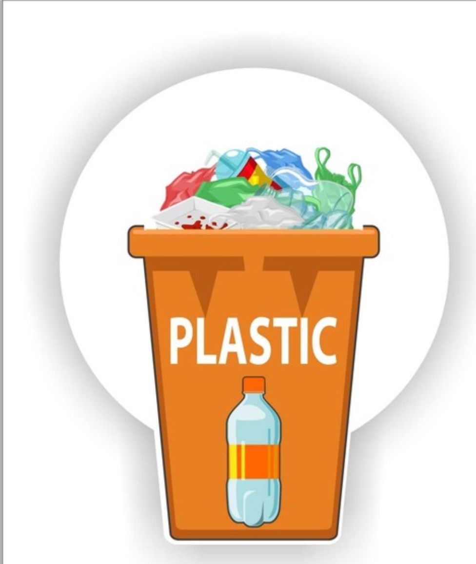 Plastic recycling afvalbak sticker