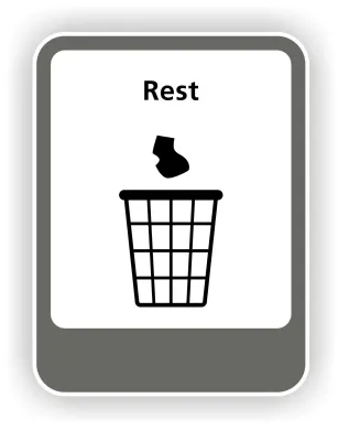 Restafval prullenbak afvalbak sticker Grijs