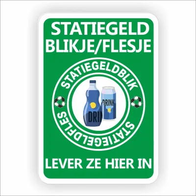 Statiegeld blikjes inleveren sticker