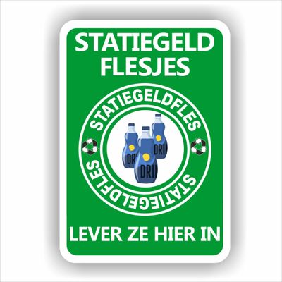 Statiegeld flesjes hier inleveren sticker