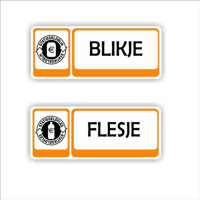 Statiegeld Flesje Blikje inleveren sticker set M