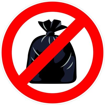 Hier geen vuilniszak plaatsen sticker.