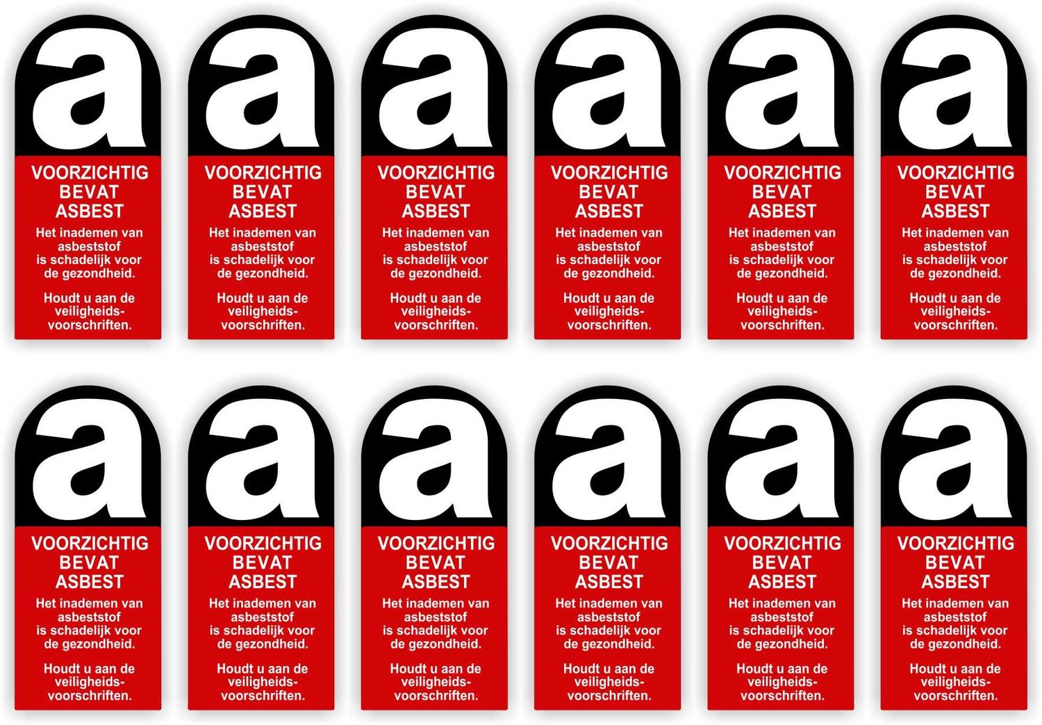 Waarschuw effectief en werk veilig met onze Asbest Waarschuwing Stickers