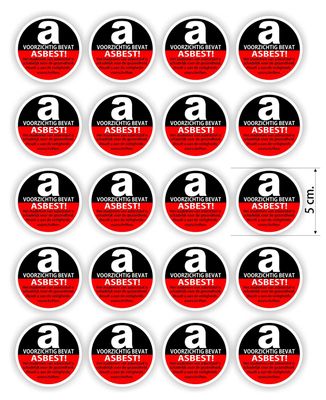 werk veilig met onze Asbest Waarschuwing Stickers