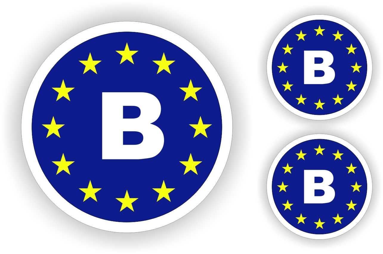 Europese unie auto sticker set, BE België.
