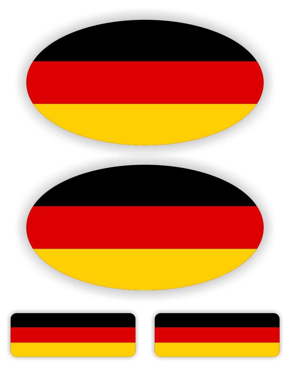 D, Duitse vlag auto sticker set