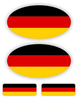 D, Duitse vlag auto sticker set