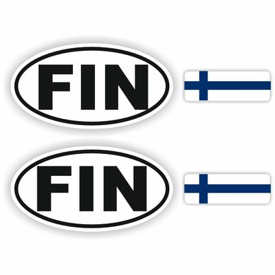 FIN, Finland auto sticker set