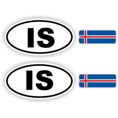 IS, IJsland auto sticker set