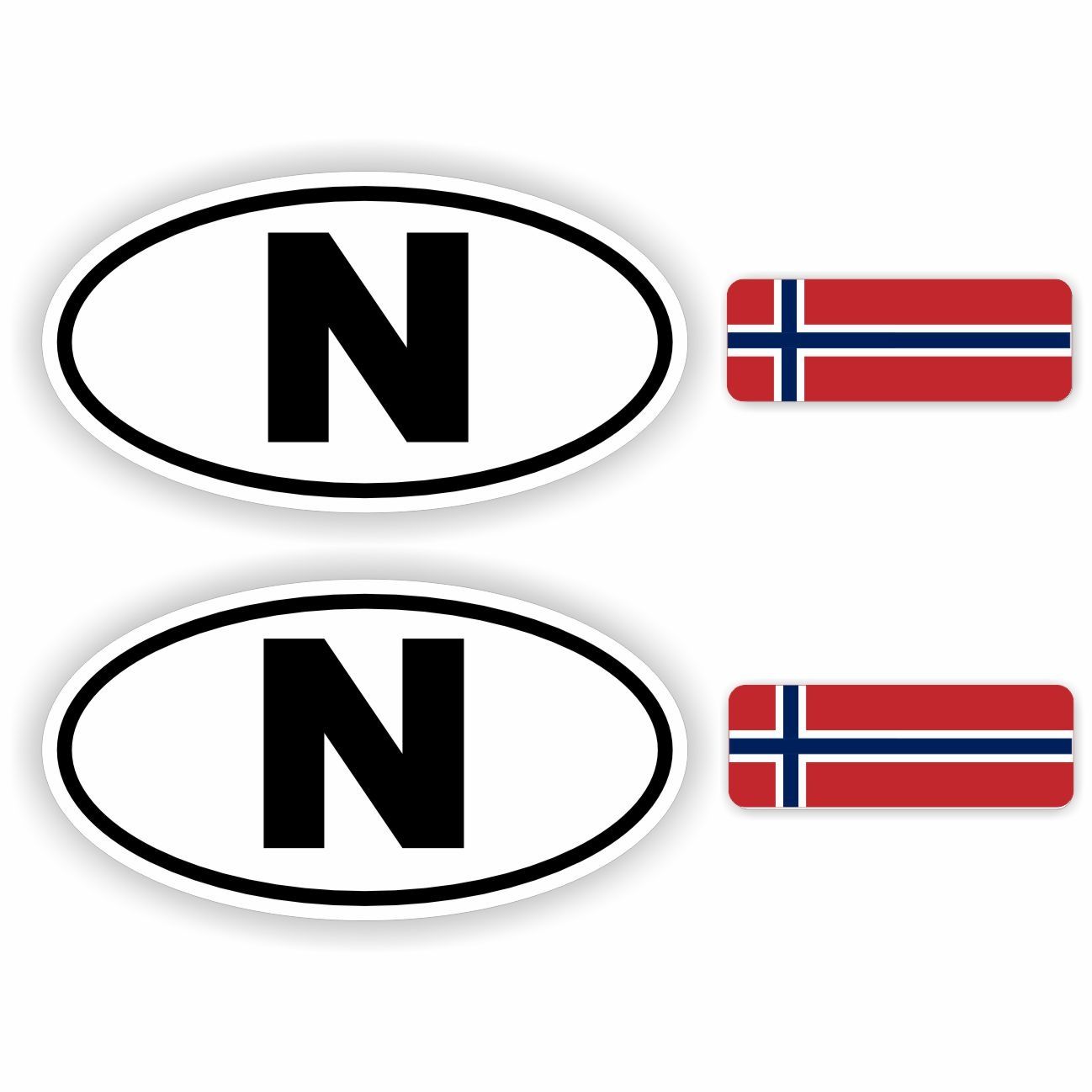 N, Noorwegen auto sticker set