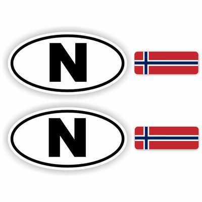 N, Noorwegen auto sticker set