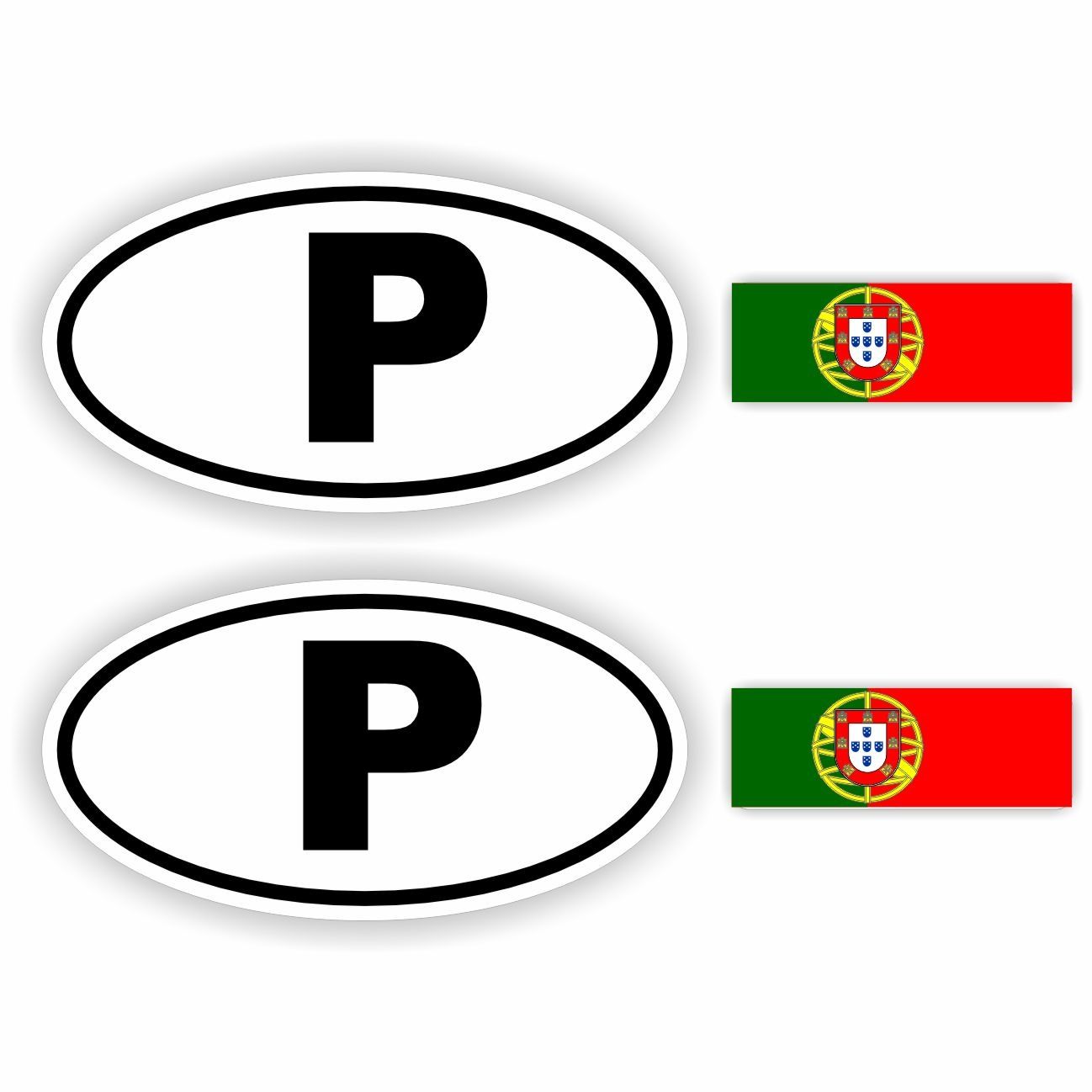 P, Portugal auto sticker set