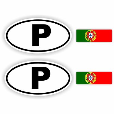 P, Portugal auto sticker set