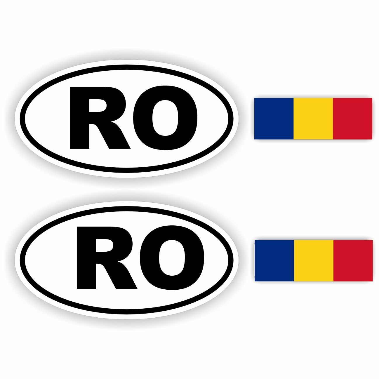 RO, Roemenië auto sticker set