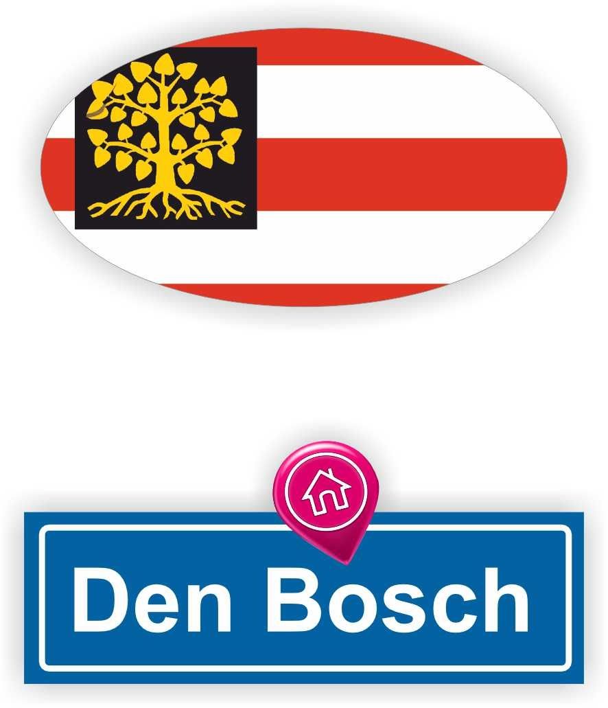 Den Bosch vlag auto sticker 