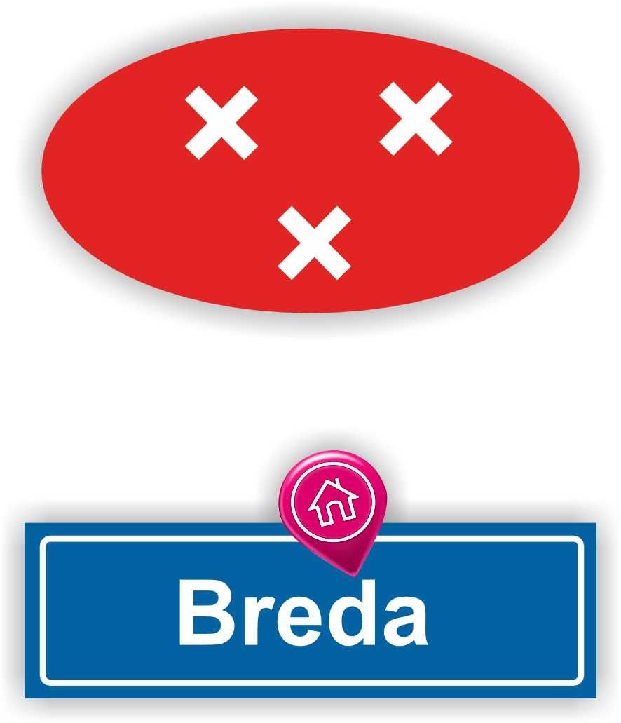 Breda steden vlaggen auto stickers set van 2