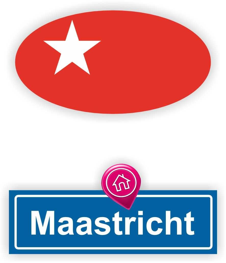 Maastricht steden vlaggen auto stickers set van 2