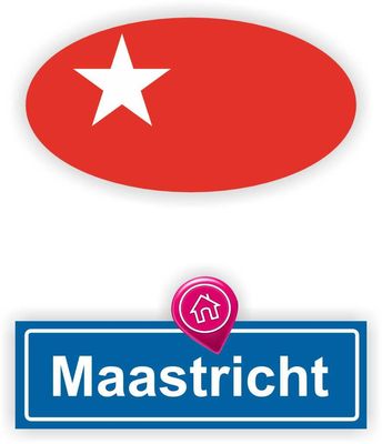 Maastricht steden vlaggen auto stickers set van 2