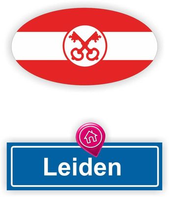 Leiden steden vlaggen auto stickers