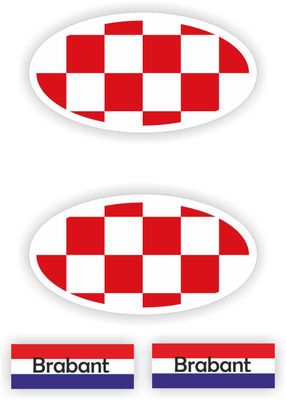 Provincie Brabant vlaggen auto sticker set.