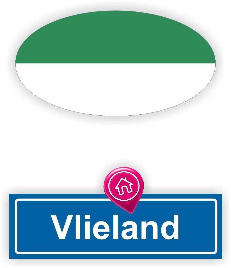 Vlieland vlag auto stickers set