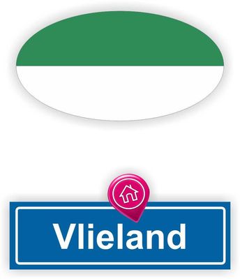 Vlieland vlag auto stickers set