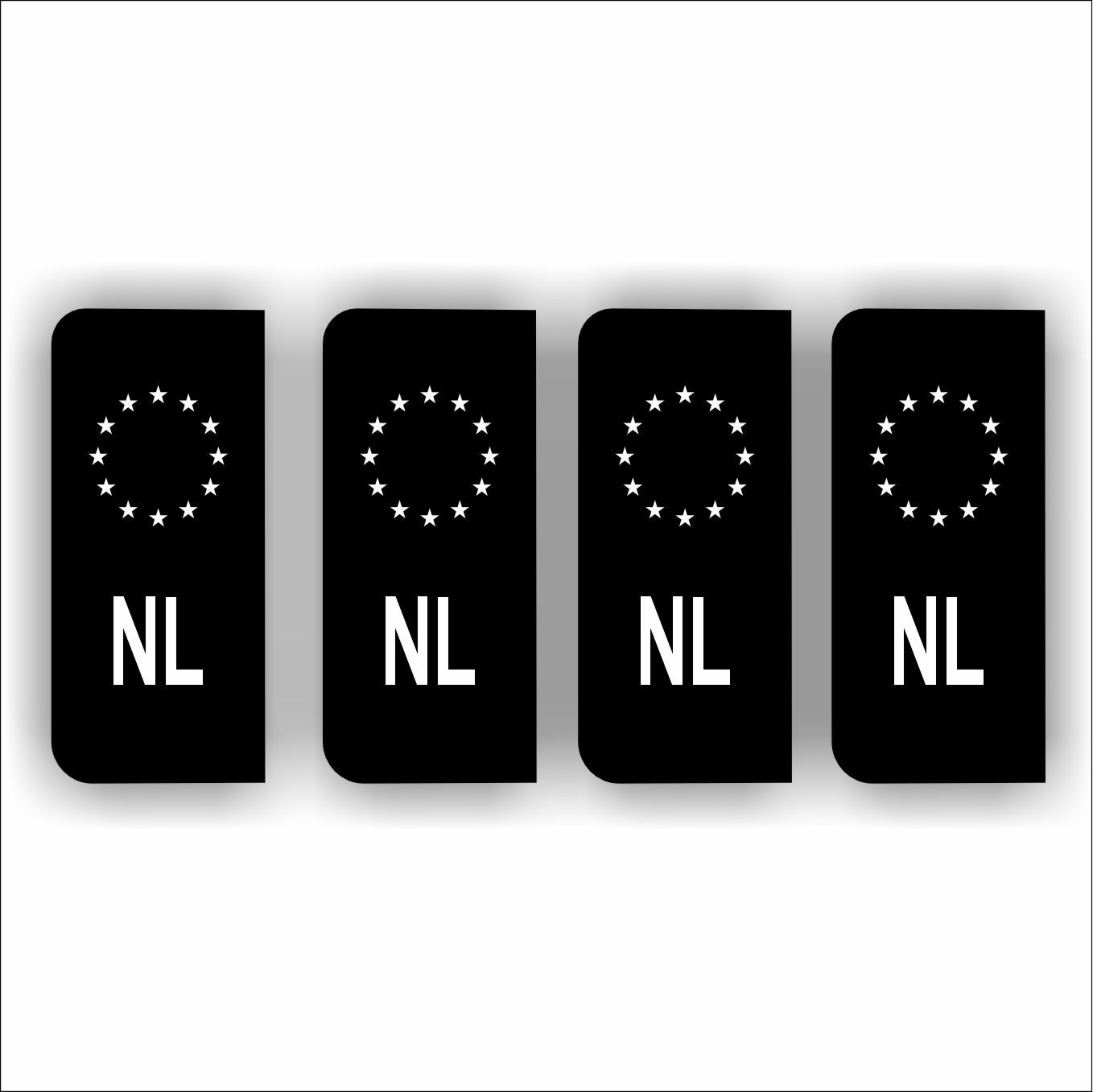 NL kentekenbord sticker zwart, wit