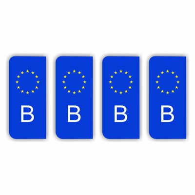 B, België Kenteken bord sticker