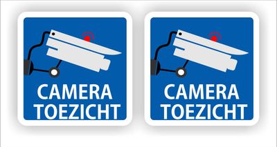 Cameratoezicht stickers 2 stuks