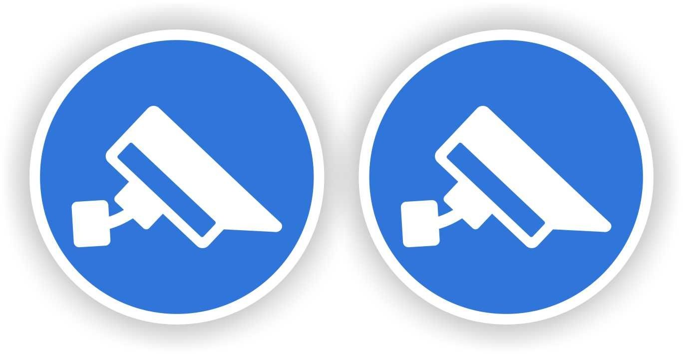 Camera toezicht pictogram stickers 2 stuks