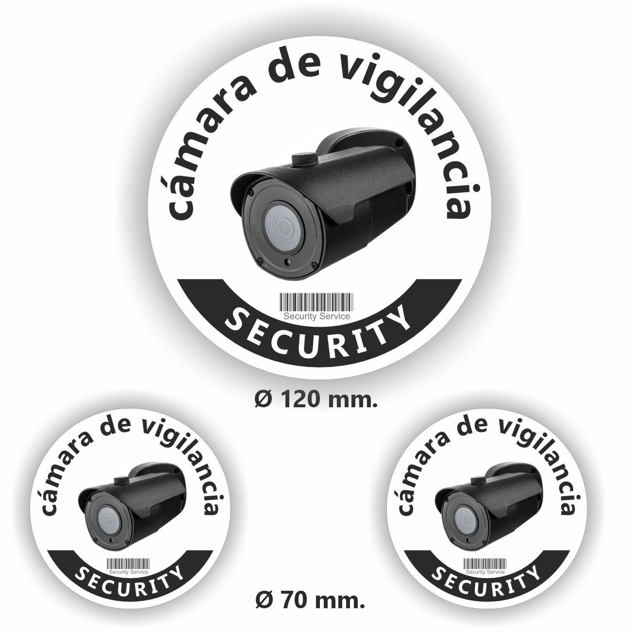 Camera security sticker set Spaans